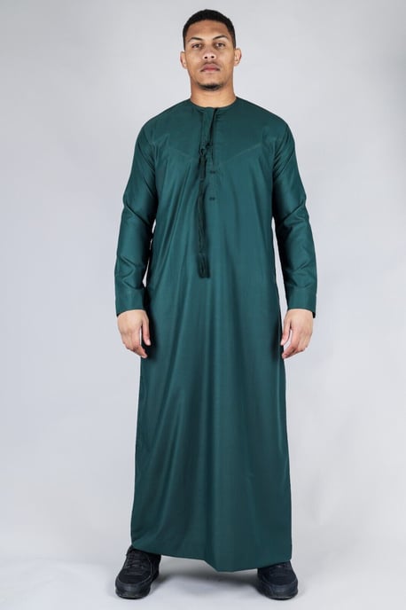 Grünes Thobe Emirati islamisches Jubba-Gewand für Herren, Eid-Quaste, normale Passform - Image 1