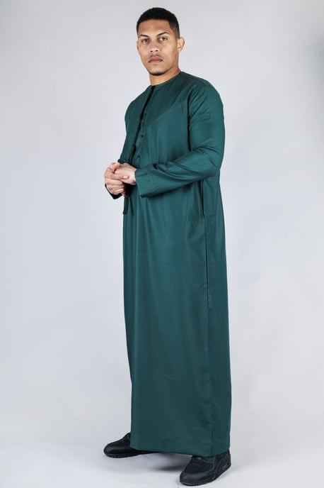 Grünes Thobe Emirati islamisches Jubba-Gewand für Herren, Eid-Quaste, normale Passform - Image 2