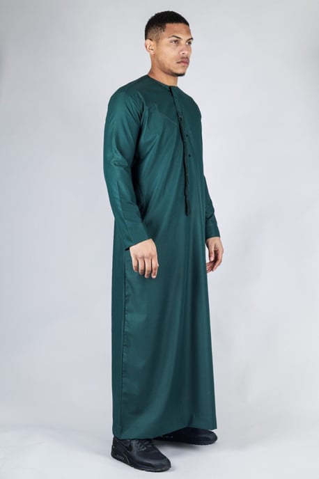 Grünes Thobe Emirati islamisches Jubba-Gewand für Herren, Eid-Quaste, normale Passform - Image 4