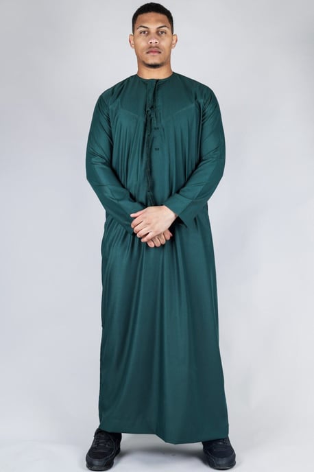 Grünes Thobe Emirati islamisches Jubba-Gewand für Herren, Eid-Quaste, normale Passform - Image 5