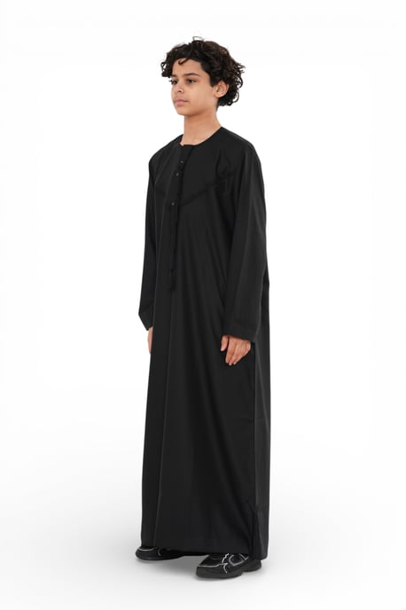 Kinder Jungen Eid Schwarz Marokkanische Jubba Robe Djellaba Ramadan Eid Thobe – K-HM11 - Image 3
