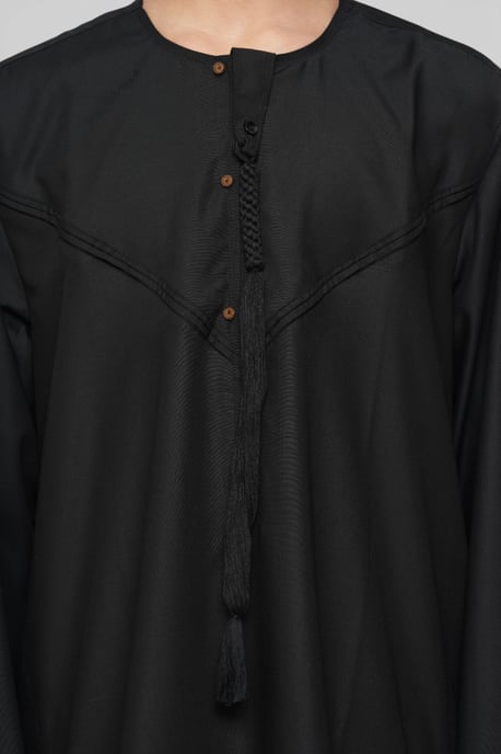 Kinder Jungen Eid Schwarz Marokkanische Jubba Robe Djellaba Ramadan Eid Thobe – K-HM11 - Image 5