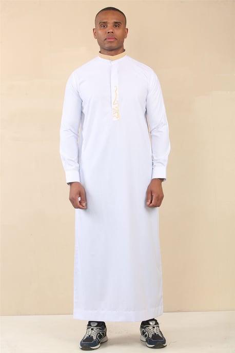 Weiße Thobe-arabische Saudi-Emirati-islamische Kleidung für Herren, Jubba-Robe - Image 1