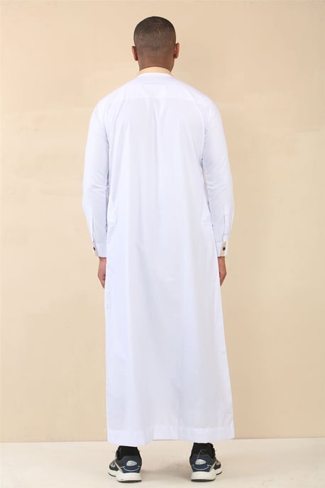 Weiße Thobe-arabische Saudi-Emirati-islamische Kleidung für Herren, Jubba-Robe - Image 3
