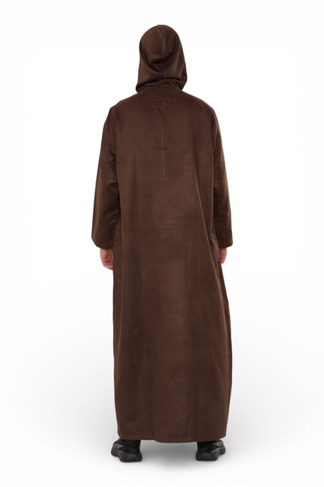 Marokkanische Jubba-Robe für Herren mit Kapuze für Eid, Braun, Ramadan Eid Thobe – HM12 - Image 5