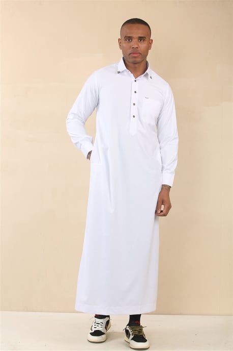 Weiße Thobe-arabische Saudi-Emirati-islamische Kleidung für Herren, Jubba-Robe - Image 2