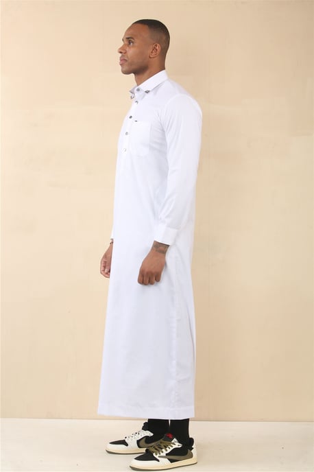 Weiße Thobe-arabische Saudi-Emirati-islamische Kleidung für Herren, Jubba-Robe - Image 3