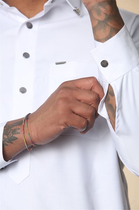 Weiße Thobe-arabische Saudi-Emirati-islamische Kleidung für Herren, Jubba-Robe - Image 5