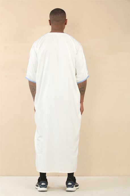 Weiße marokkanische Thobe Djellaba Jubba Robe für Herren Eid - Image 3