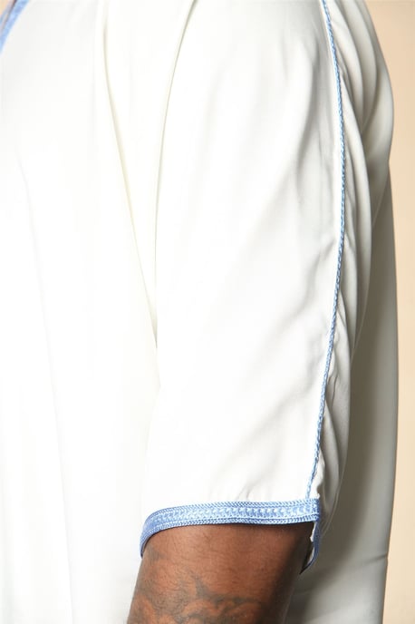 Weiße marokkanische Thobe Djellaba Jubba Robe für Herren Eid - Image 5