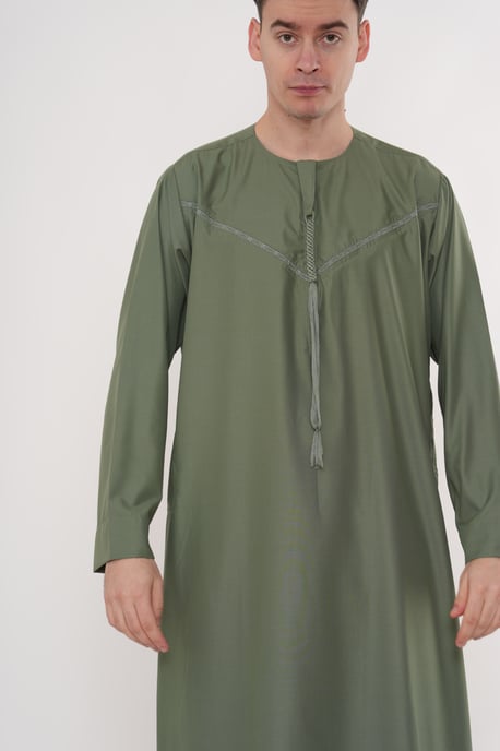 Herren Ramadan Eid Olivgrüne marokkanische Jubba-Robe Djellaba Thobe – TT-008 - Image 4