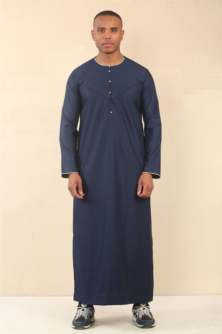 Herren Oman Eid Blue Thobe Saudi Emirati Jubba Robe - Image 1