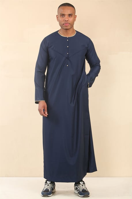 Herren Oman Eid Blue Thobe Saudi Emirati Jubba Robe - Image 2