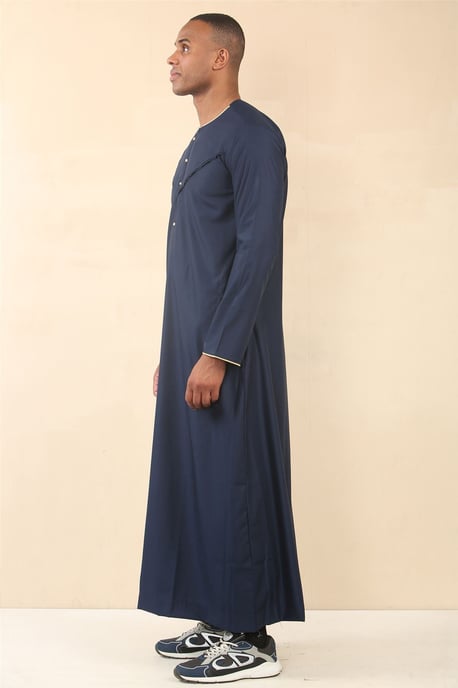 Herren Oman Eid Blue Thobe Saudi Emirati Jubba Robe - Image 3