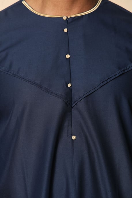 Herren Oman Eid Blue Thobe Saudi Emirati Jubba Robe - Image 5