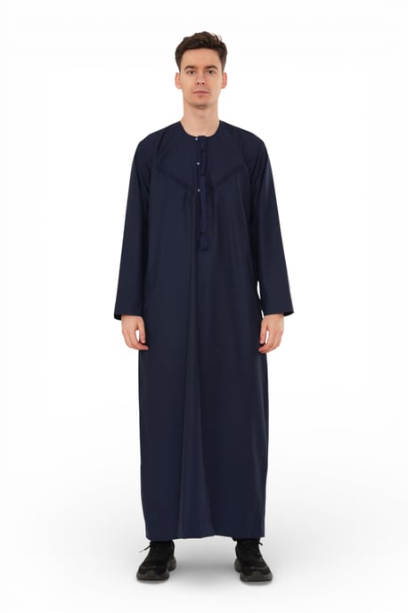 Herren Eid Marineblaue marokkanische Jubba Robe Djellaba Ramadan Eid Thobe – HM11 - Image 1