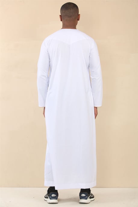 Herren Oman Eid White Thobe Saudi Emirati Jubba Robe - Image 4