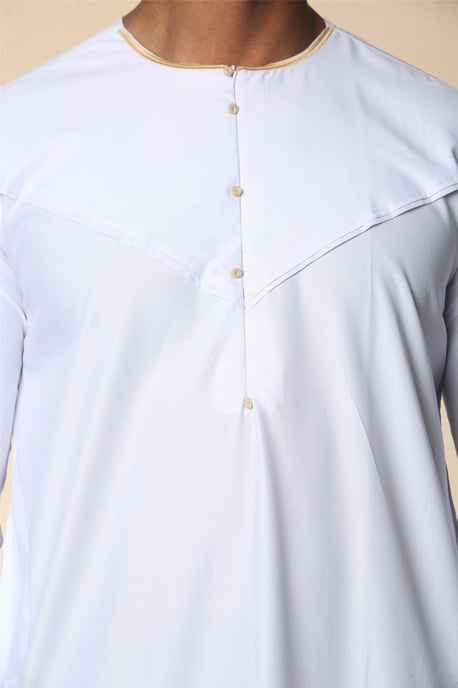 Herren Oman Eid White Thobe Saudi Emirati Jubba Robe - Image 5