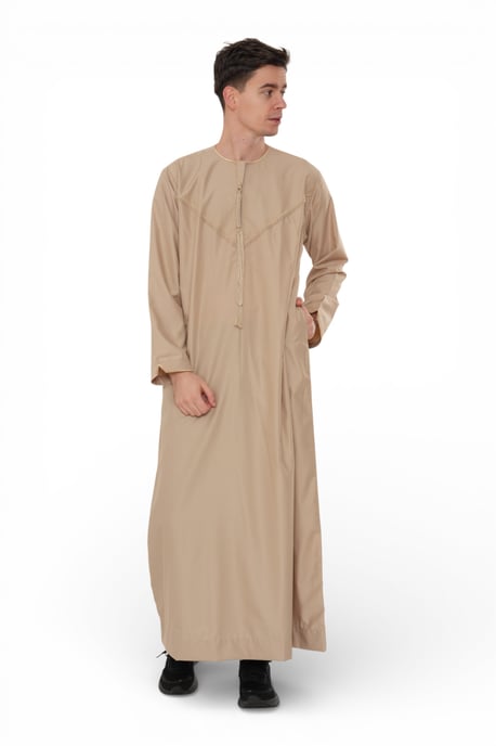 Herren Ramadan Beige Marokkanische Jubba Robe Djellaba Eid Thobe – TT-007 - Image 2