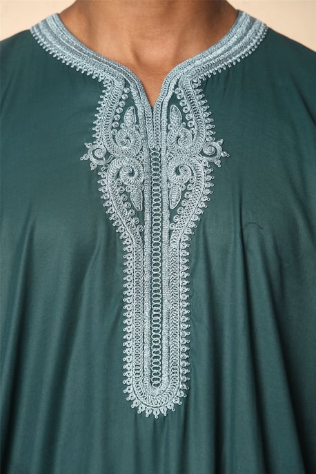 Grüne marokkanische Thobe Jubba Robe für Herren Eid Djellaba Gandoura - Image 2