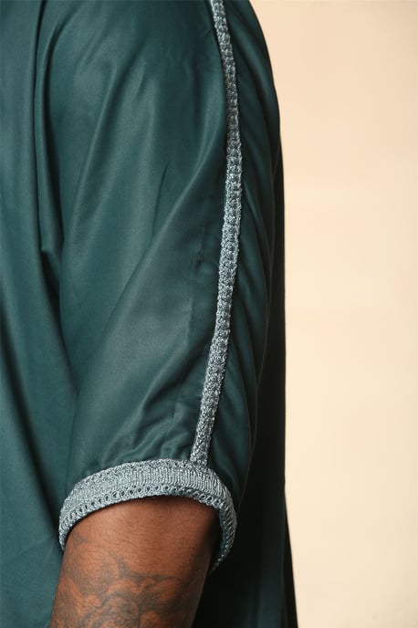 Grüne marokkanische Thobe Jubba Robe für Herren Eid Djellaba Gandoura - Image 3