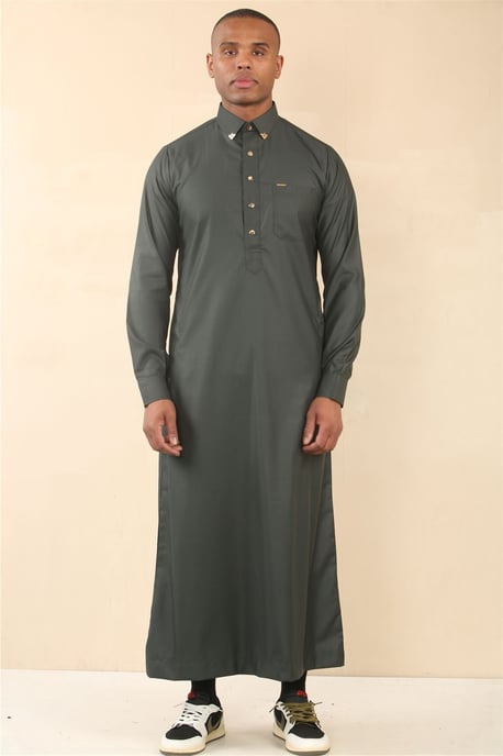 Grüner Thobe für Herren, arabische saudi-arabische emiratische islamische Kleidung, Jubba-Robe - Image 4