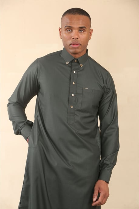 Grüner Thobe für Herren, arabische saudi-arabische emiratische islamische Kleidung, Jubba-Robe - Image 5