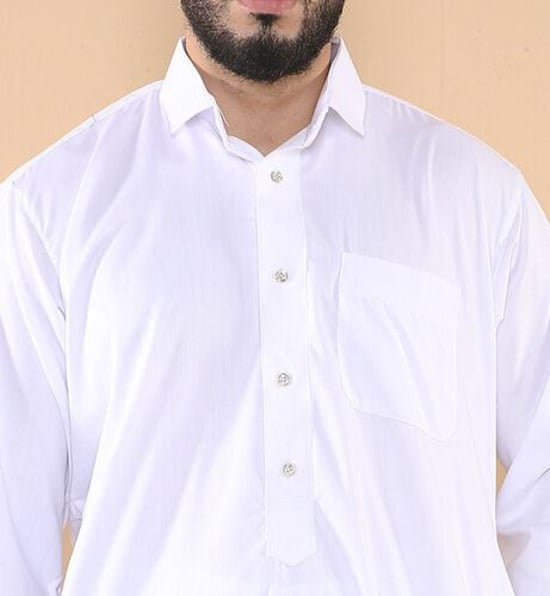 Herren Weiß Thobe Jubba Saudi Ramadan Eid Islamischer Kaftan Kaudara Arabisch Jubbah - Image 2