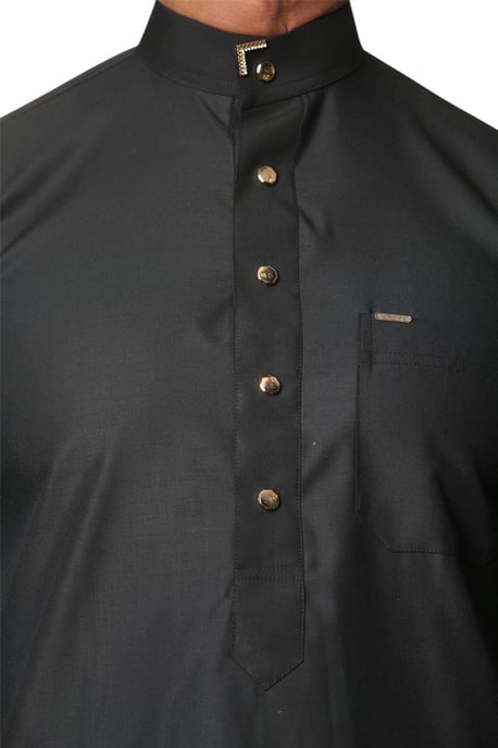 Schwarzer Herren-Thobe, arabische saudi-arabische emiratische islamische Kleidung, Jubba-Robe - Image 5
