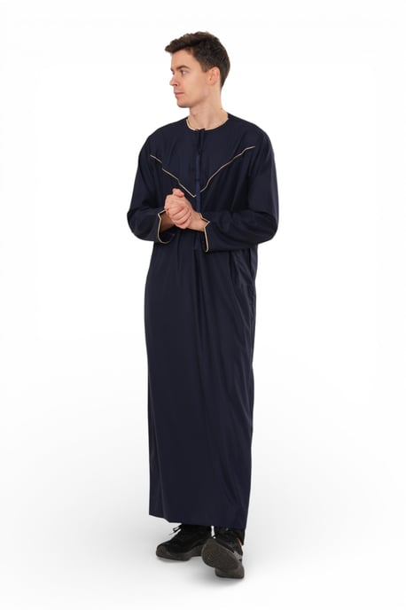 Herren Ramadan Marineblau marokkanische Jubba Robe Djellaba Eid Thobe – TT-007 - Image 2