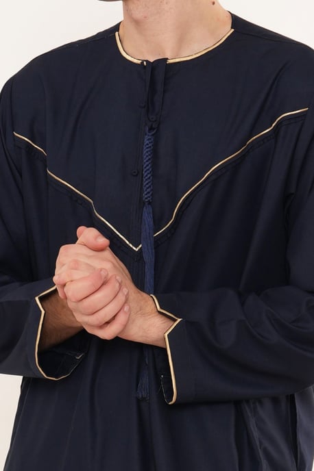 Herren Ramadan Marineblau marokkanische Jubba Robe Djellaba Eid Thobe – TT-007 - Image 5