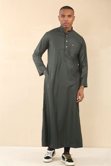 Grüner Thobe für Herren, arabische saudi-arabische emiratische islamische Kleidung, Jubba-Robe - Image 2