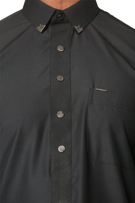 Schwarzer Herren-Thobe, arabische saudi-arabische emiratische islamische Kleidung, Jubba-Robe - Image 5