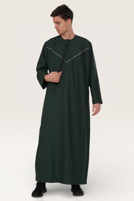Herren Grüne Eid Marokkanische Thobe Robe Djellaba Ramadan Eid Jubba LFS- HM10 - Image 3
