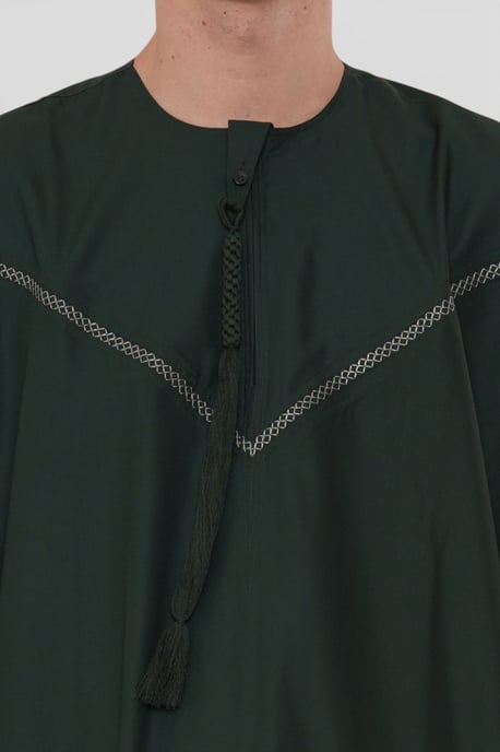 Herren Grüne Eid Marokkanische Thobe Robe Djellaba Ramadan Eid Jubba LFS- HM10 - Image 5