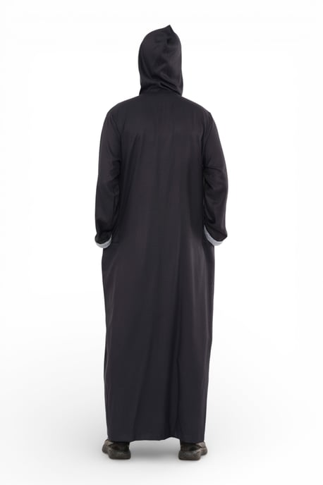 Marokkanische Thobe-Robe für Männer, Eid, Marineblau, mit Kapuze, Djellaba, Ramadan, Jubba – HM3 - Image 4