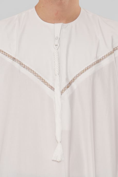 Herren Eid Weiße marokkanische Thobe Robe Djellaba Ramadan Eid Jubba- HM10 - Image 5