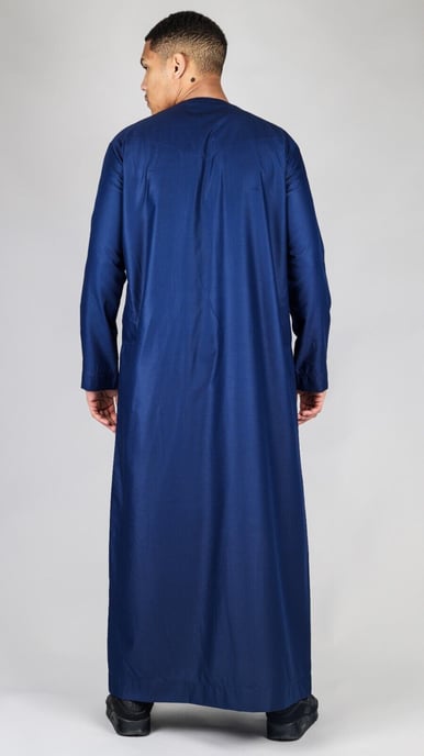 Marineblaue Thobe Emirati islamische Jubba-Robe für Herren, Eid-Quaste, normale Passform - Image 3