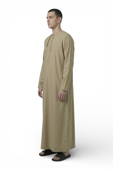 Herren Eid Beige Marokkanische Jubba Robe Djellaba Ramadan Eid Thobe – HM11 - Image 2