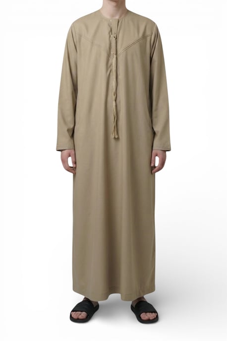 Herren Eid Beige Marokkanische Jubba Robe Djellaba Ramadan Eid Thobe – HM11 - Image 5