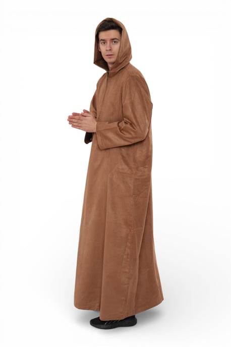 Braune Kapuzen-Eid-Marokkanische Jubba-Robe für Herren Ramadan Eid Thobe LFS - HM12 - Image 5