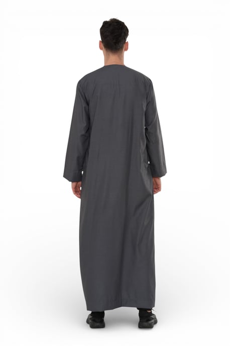 Herren Grau Eid Marokkanische Thobe Robe Djellaba Ramadan Eid Jubba LFS- HM10 - Image 4