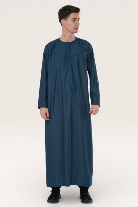 Herren blau Ramadan Eid marokkanische Jubba Robe Kaftan Djellaba Thobe LFS -TT-008 - Image 3