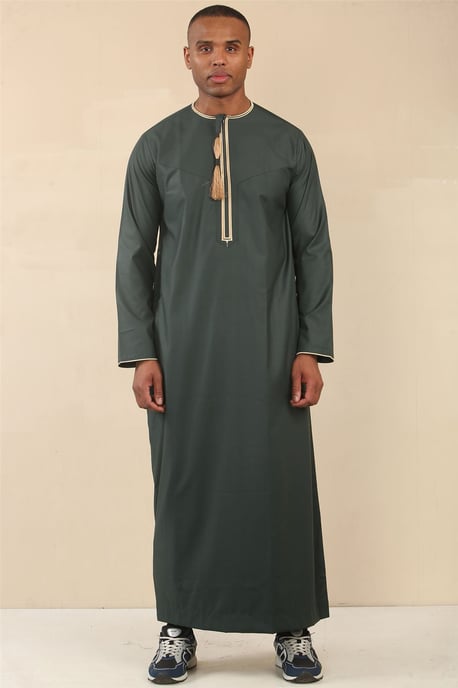 Herren Oman Eid Green Thobe Saudi Emirati Jubba Robe - Image 1