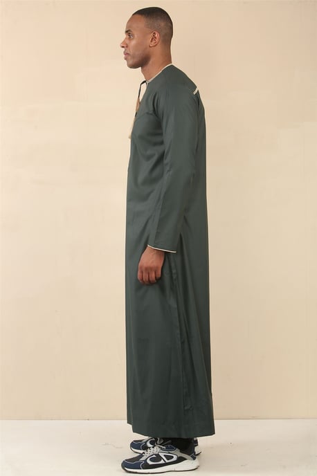 Herren Oman Eid Green Thobe Saudi Emirati Jubba Robe - Image 3