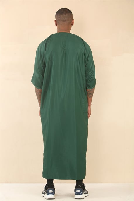 Grüne marokkanische Thobe Djellaba Jubba Robe für Herren Eid - Image 5