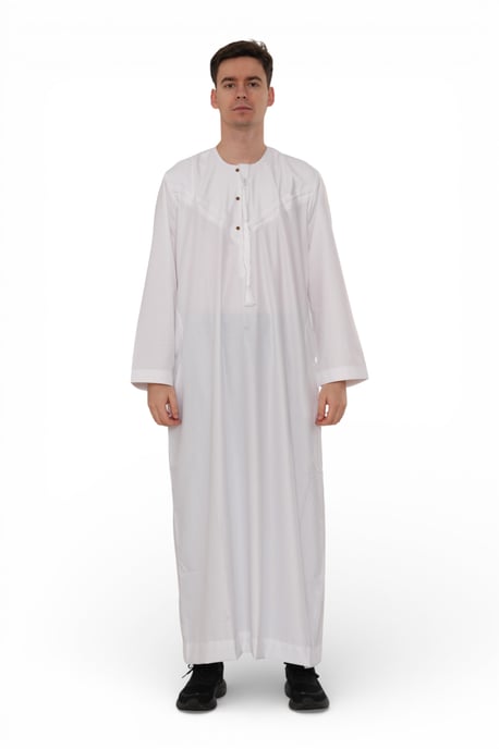 Herren Eid Weiße marokkanische Jubba Robe Djellaba Ramadan Eid Thobe – HM11 - Image 1