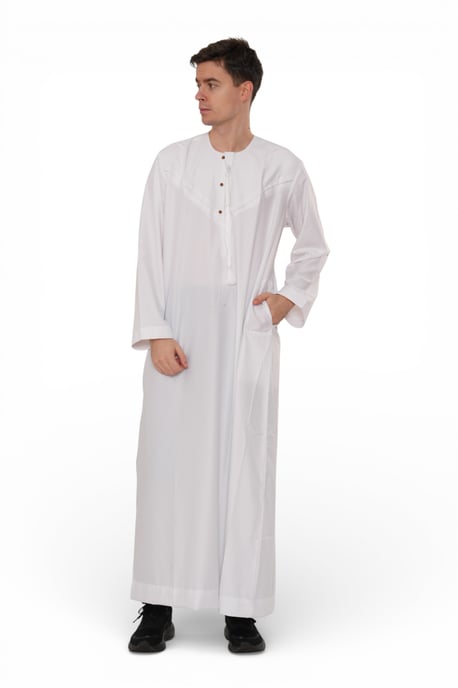 Herren Eid Weiße marokkanische Jubba Robe Djellaba Ramadan Eid Thobe – HM11 - Image 2