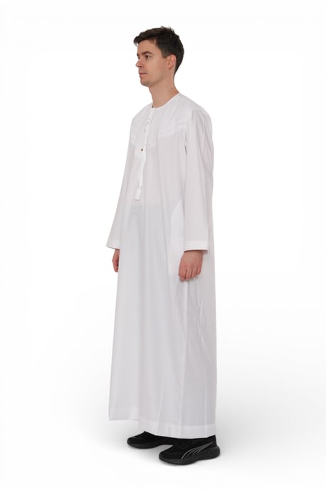 Herren Eid Weiße marokkanische Jubba Robe Djellaba Ramadan Eid Thobe – HM11 - Image 5