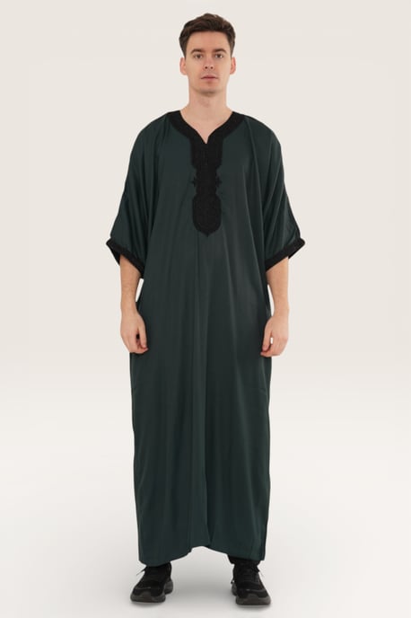 Herren Grüne marokkanische Thobe Jubba Robe Eid Djellaba Gandoura LFS - HM62 - Image 2